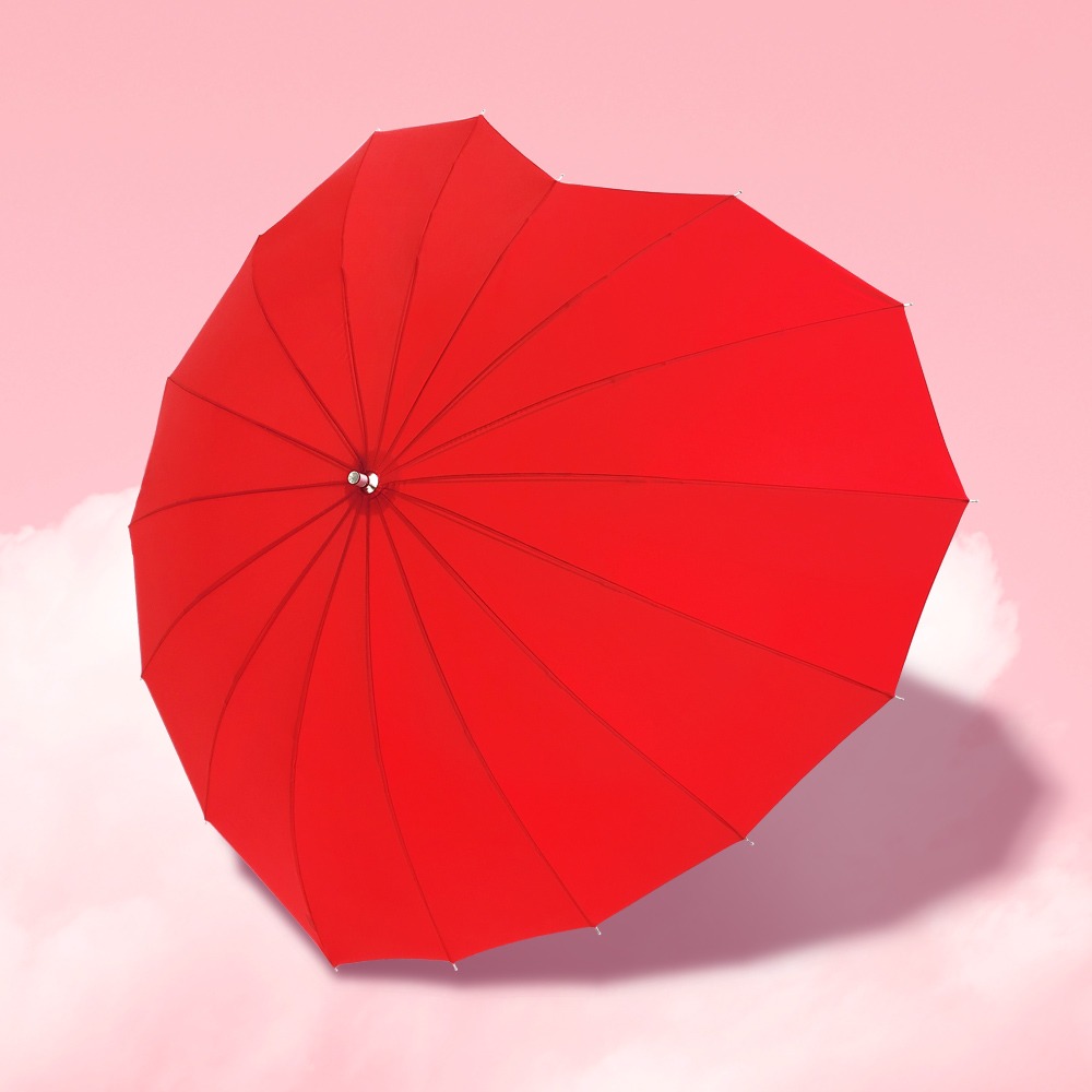 [무료각인] 비가 내리면 사랑이 샘솟는 LOVE 하트 우산 KR19